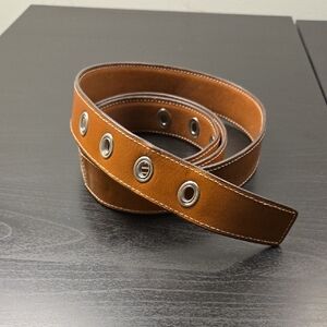 Coach Tan Leather Strap with Silver Eyelets